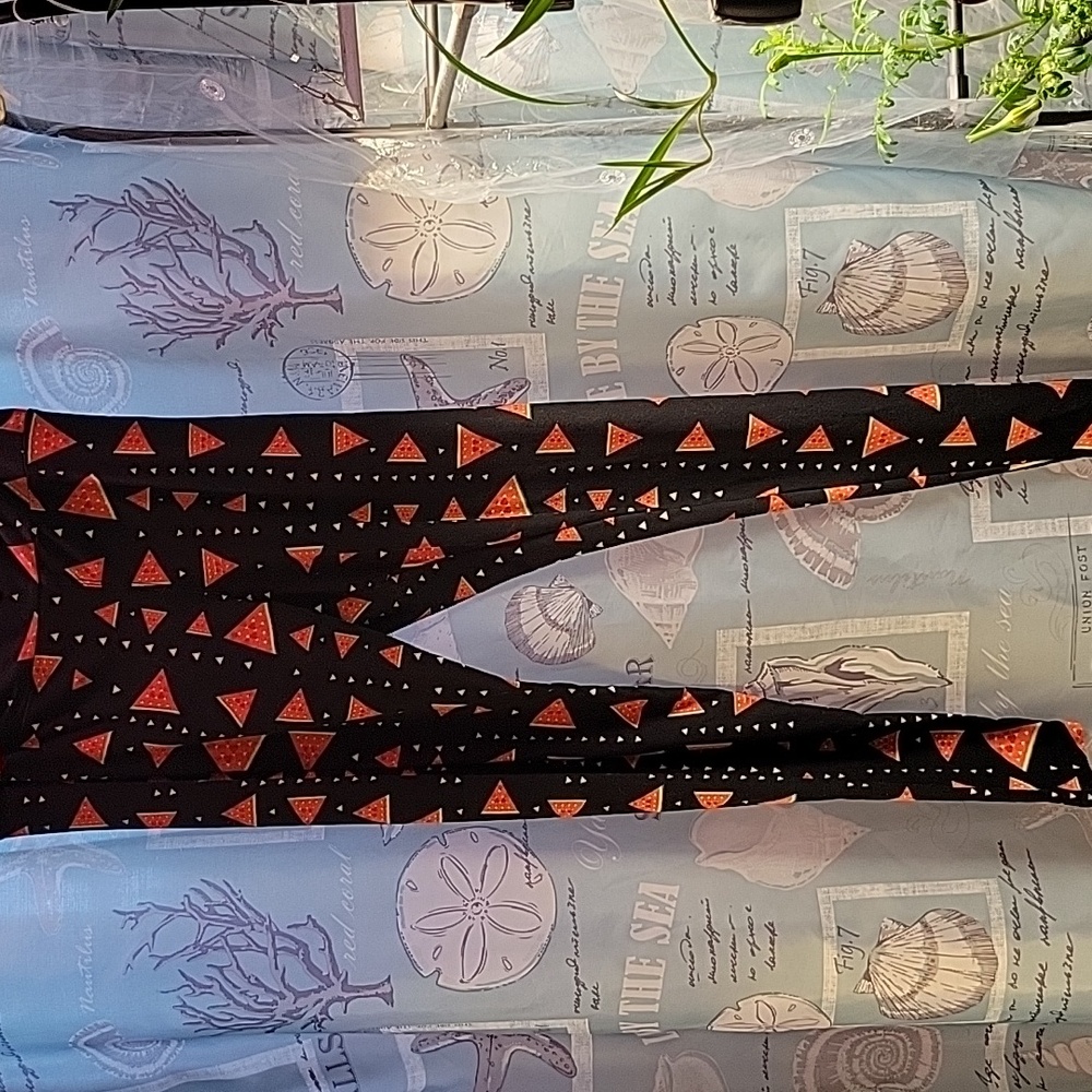 LuLaRoe One Size Watermelon Leggings Soft Stretch Activewear, EUC, Casual Comfy